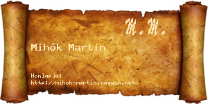 Mihók Martin névjegykártya
